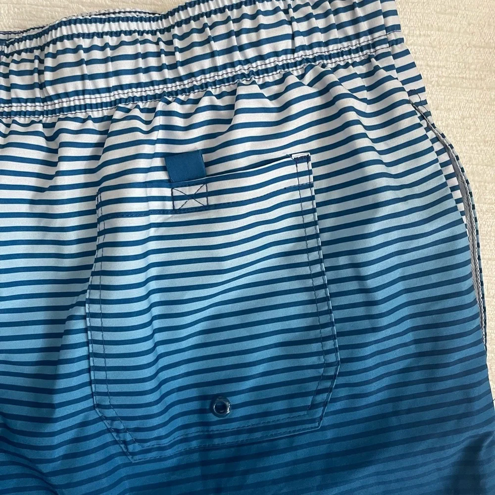 George Blue Ombre Stripe Swim Trunks